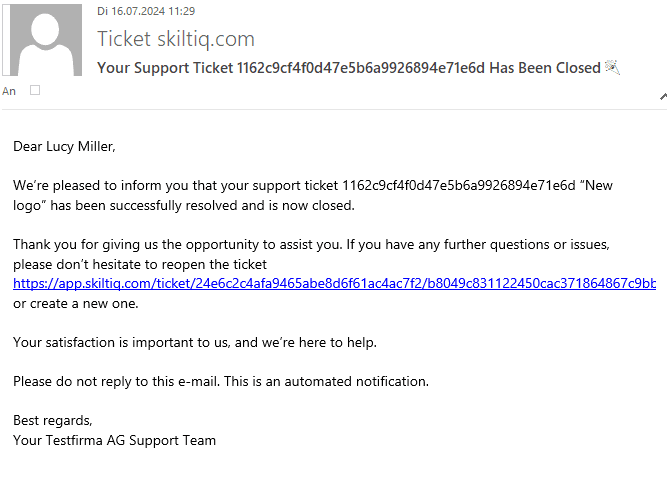 email ticket closed