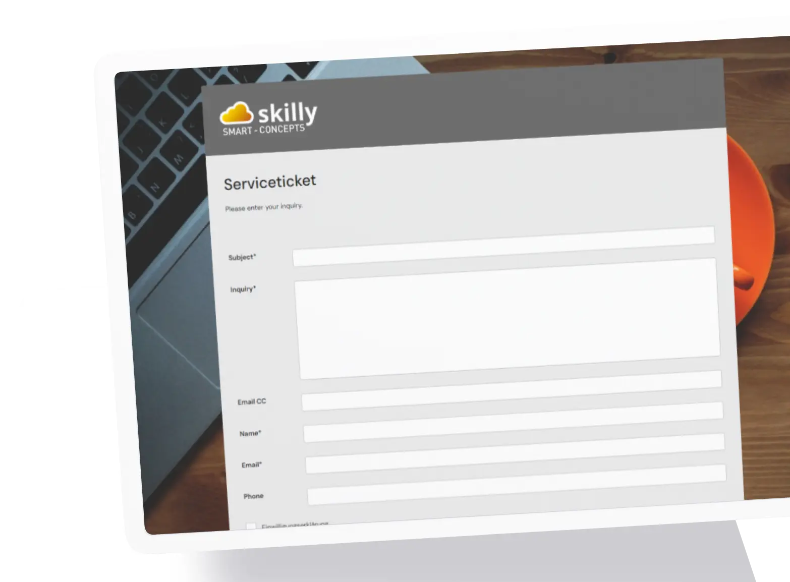 skilly service ticket screenshot